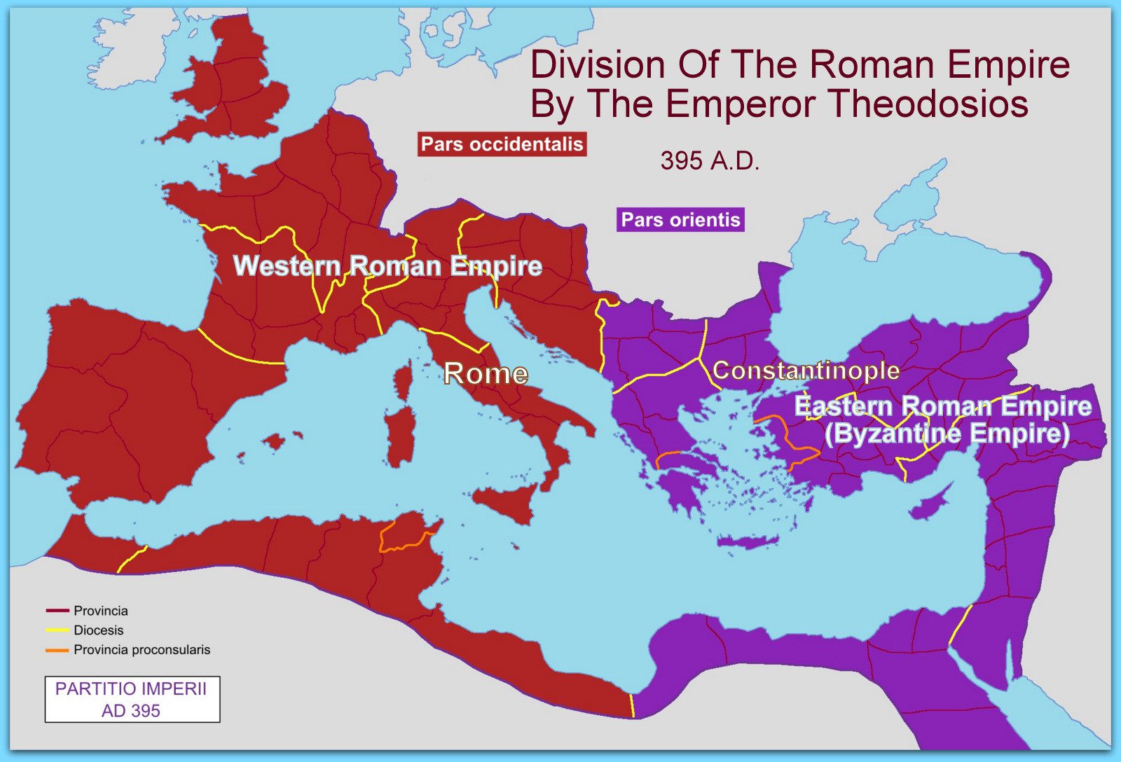 podijela Rimskog carstva istok zapad
